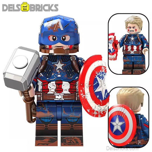 Captain America Steve Rogers Avengers Lego Minifigures Custom Toys 2 - DelsBricks MinifiguresMinifiguresDelsBricks MinifiguresDelsbricks