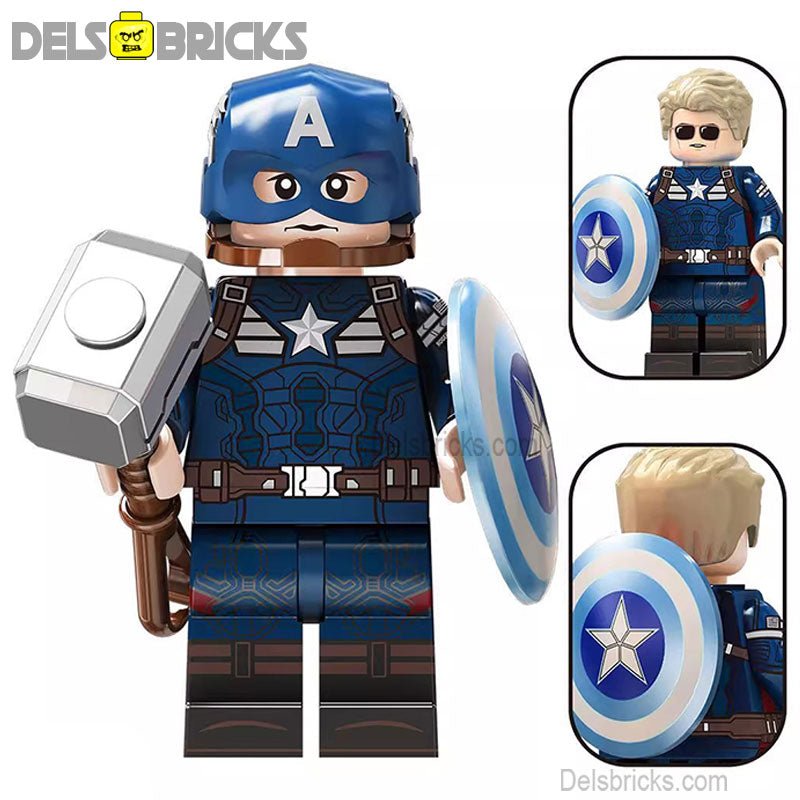 Captain America Steve Rogers Avengers Lego Minifigures Custom Toys 3 - DelsBricks MinifiguresMinifiguresDelsBricks MinifiguresDelsbricks