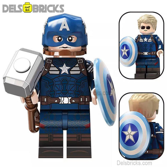 Captain America Steve Rogers Avengers Lego Minifigures Custom Toys 3 - DelsBricks MinifiguresMinifiguresDelsBricks MinifiguresDelsbricks