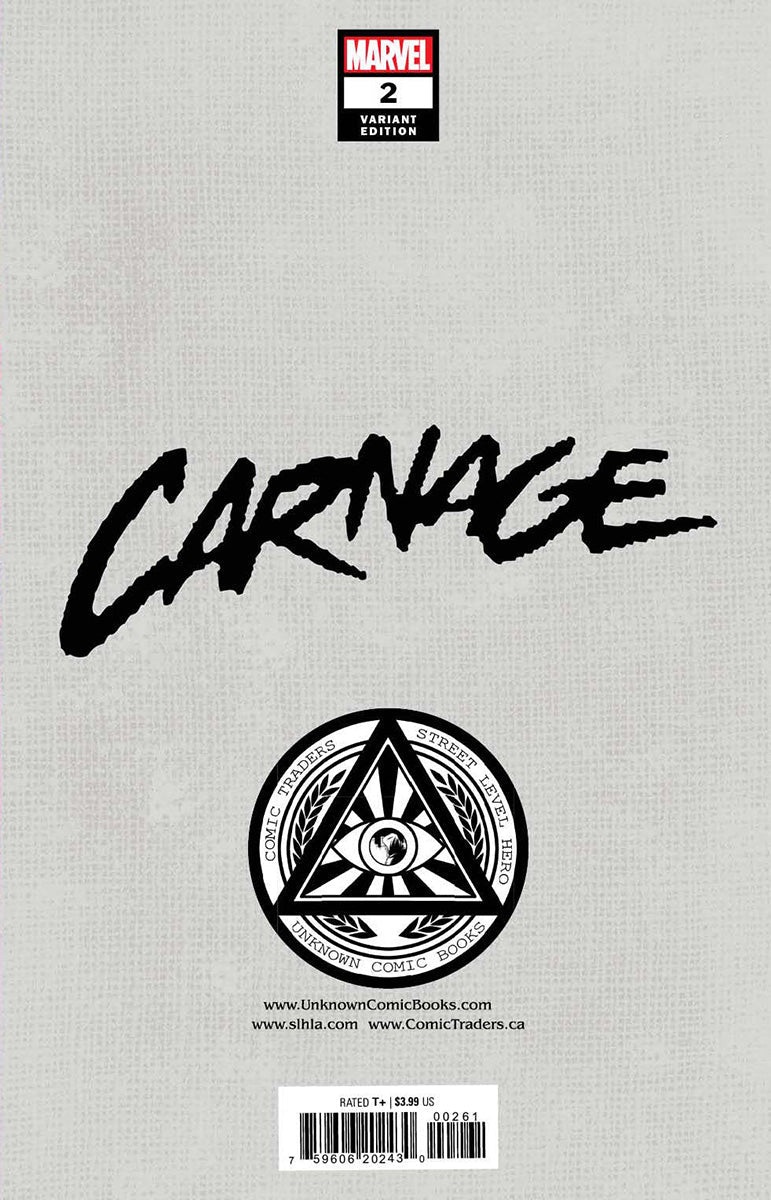 Carnage 2 Unknown Comics Marco Turini Exclusive Virgin Var (04/20/2022) - DelsBricks Toys & CollectiblesCOMIC BOOK EXCLUSIVEDelsBricks Toys & CollectiblesUnknown Comic Books