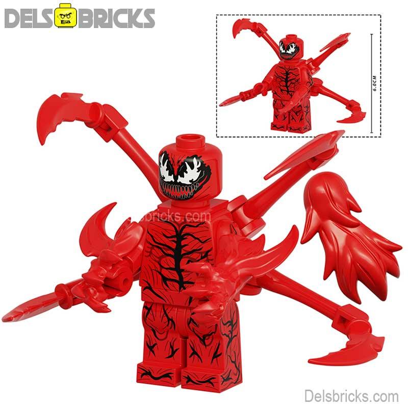 Carnage from Spider - Man NEW Big Figure Lego Minifigures Custom Toys - DelsBricks MinifiguresSpiderman Lego MinifiguresDelsBricks MinifiguresDelsbricks.com