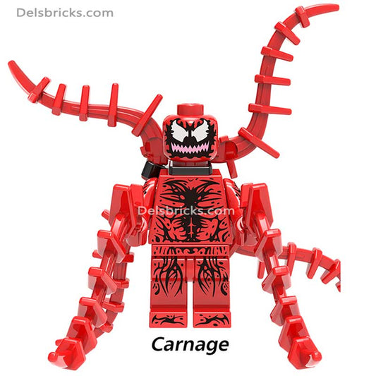Carnage from Spiderman Lego Marvel Minifigures Delsbricks.com   