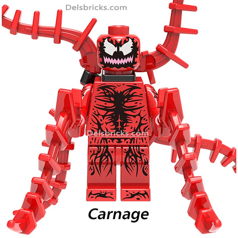 Carnage from Spiderman Lego Marvel Minifigures Delsbricks.com   