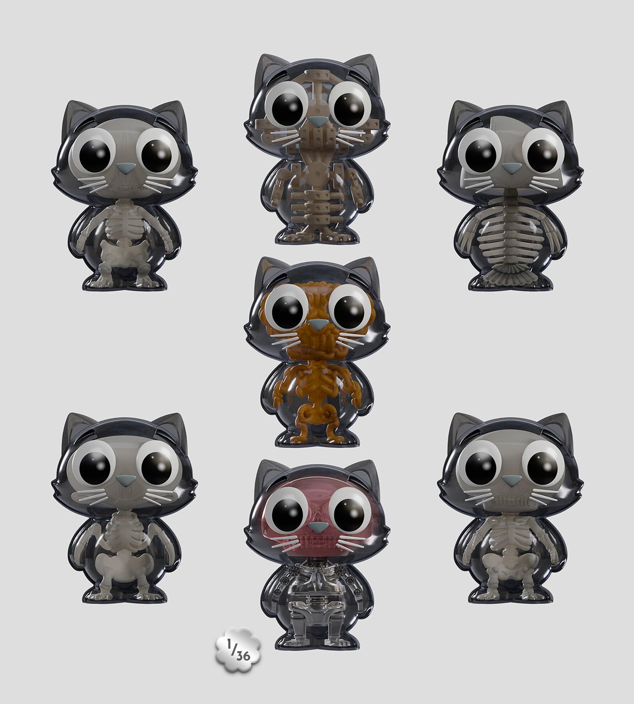 Catscans Bare Bones Blind Box - Charlie the Cat X - Ray Series by Kaleidos Creative - DelsBricks Toys & CollectiblesFigureDelsBricks Toys & CollectiblesSuper Anime Store