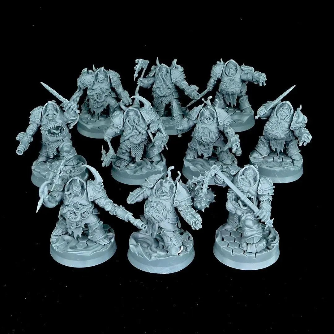Chaos Plague - Annihilators Unit by Wild Mesh 28/32mm Heroic Scale Miniature, 45mm tall, 10 Units, Proxy, Grimdark, Sci - Fi, OPR - DelsBricks Toys & CollectiblesResin Printed MiniatureDelsBricks Toys & CollectiblesMega Diamonds & Schwartzreiter Mini Forge
