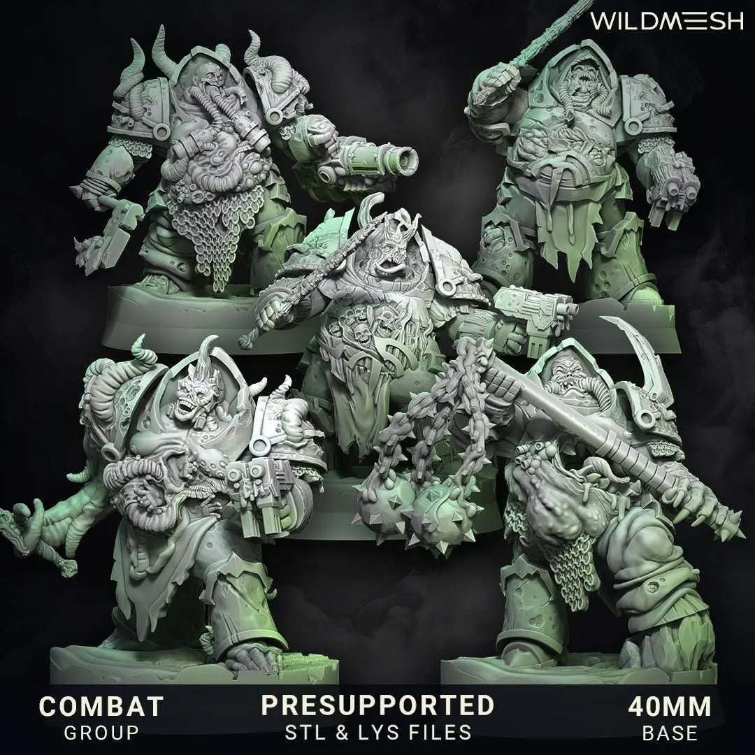 Chaos Plague - Annihilators Unit by Wild Mesh 28/32mm Heroic Scale Miniature, 45mm tall, 10 Units, Proxy, Grimdark, Sci - Fi, OPR - DelsBricks Toys & CollectiblesResin Printed MiniatureDelsBricks Toys & CollectiblesMega Diamonds & Schwartzreiter Mini Forge