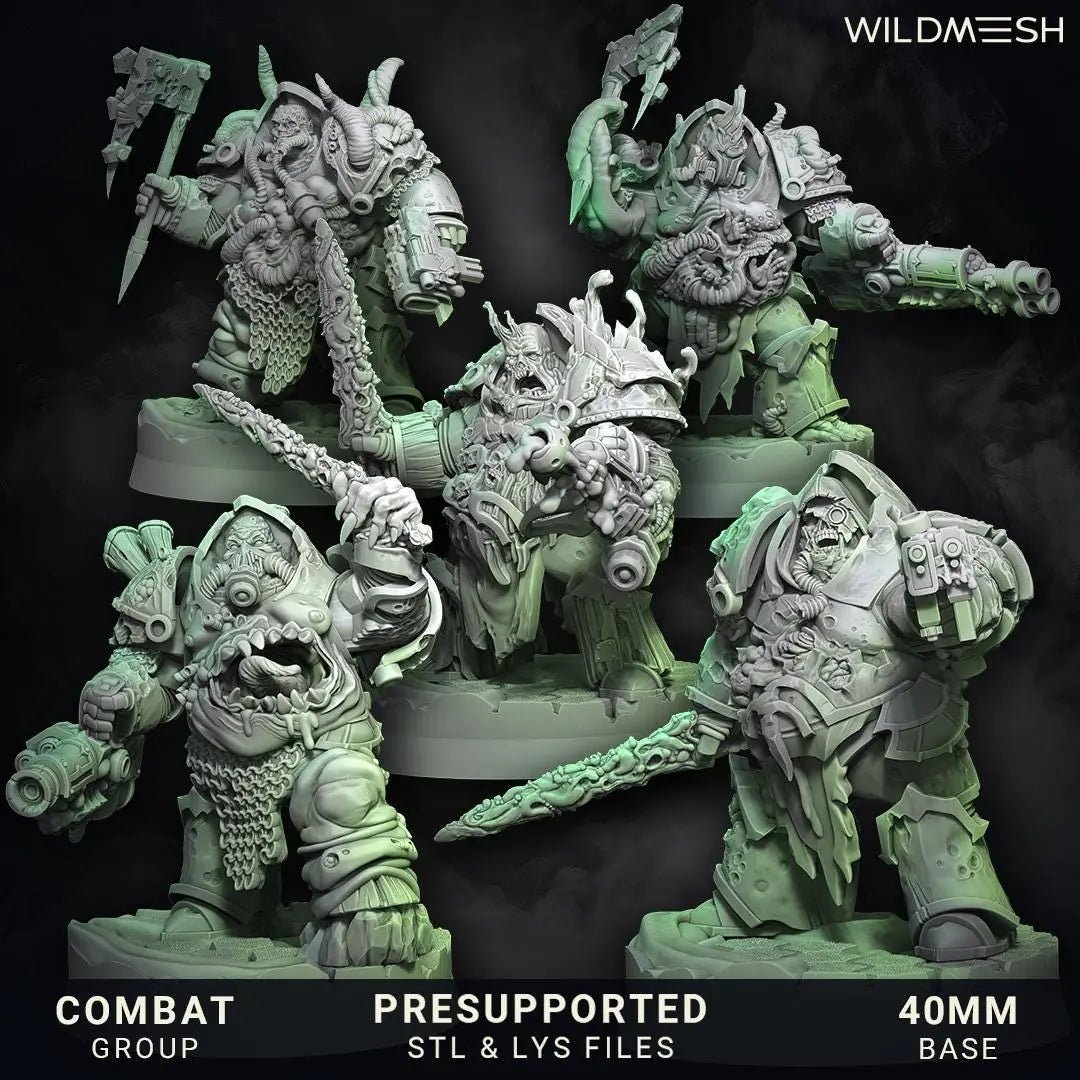 Chaos Plague - Annihilators Unit by Wild Mesh 28/32mm Heroic Scale Miniature, 45mm tall, 10 Units, Proxy, Grimdark, Sci - Fi, OPR - DelsBricks Toys & CollectiblesResin Printed MiniatureDelsBricks Toys & CollectiblesMega Diamonds & Schwartzreiter Mini Forge