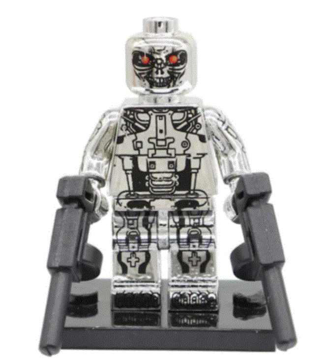 Terminator T-800 Chrome Endoskeleton Lego custom Minifigures