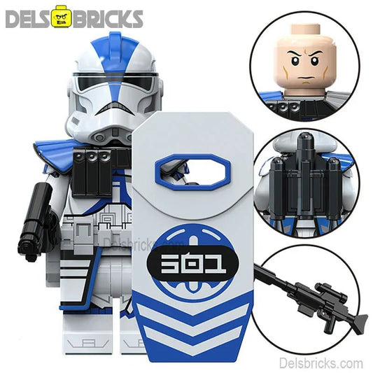 Coric 501st Clone trooper Star Wars Lego Minifigures Custom Toys S3 - DelsBricks MinifiguresLego Star Wars MinifiguresDelsBricks MinifiguresDelsbricks.com