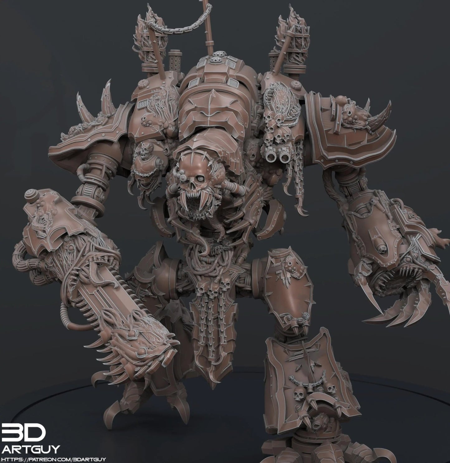 Corrupted Knight by 3DArtGuy 32mm scale, 50, 100, 185mm, Miniature War Gaming Figure - DelsBricks Toys & CollectiblesResin Printed MiniatureDelsBricks Toys & CollectiblesMega Diamonds & Schwartzreiter Mini Forge