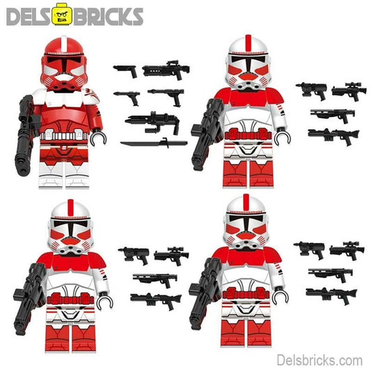 Coruscant Guard Clone trooper Set of 4 Lego Star Wars Minifigures custom toys - DelsBricks MinifiguresLego Star Wars MinifiguresDelsBricks MinifiguresDelsbricks.com