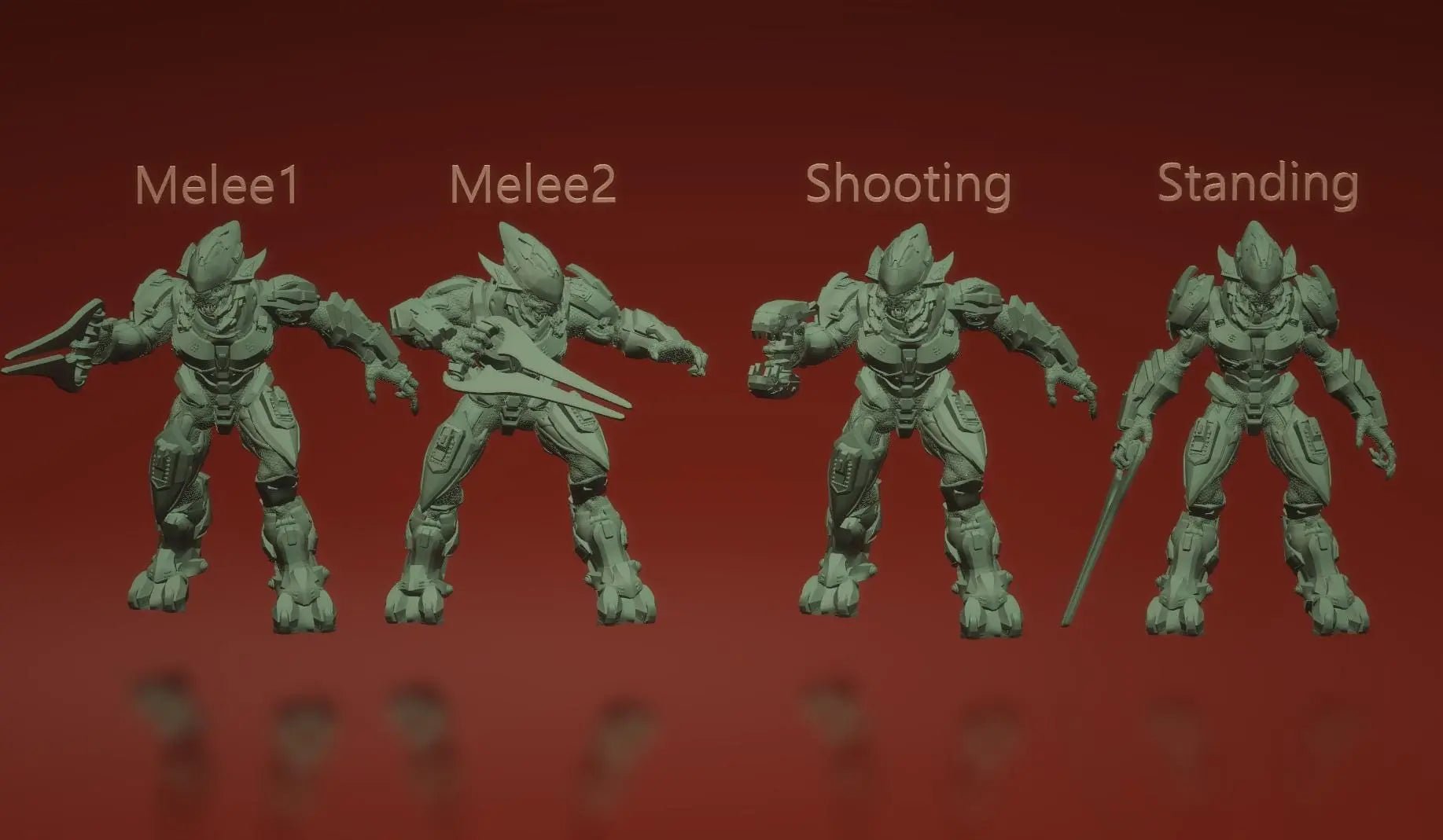 Covenant Elite by 3DArtGuy, 32mm scale, 50mm, Miniature War Gaming Figure, Halo, Covenant, Alien, 3D Printed, 4 Poses - DelsBricks Toys & CollectiblesResin Printed MiniatureDelsBricks Toys & CollectiblesMega Diamonds & Schwartzreiter Mini Forge