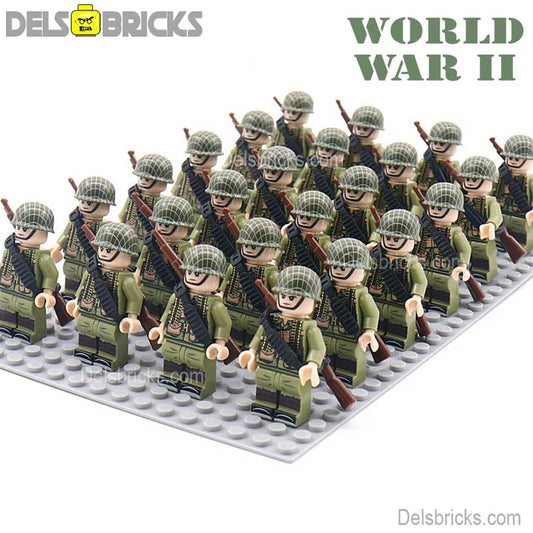 World War 2 American Soldiers set of 24 Lego Minifigures Custom Toys 2