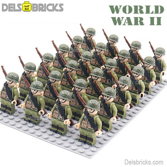 World War 2 American Soldiers set of 24 Lego Minifigures Custom Toys 3