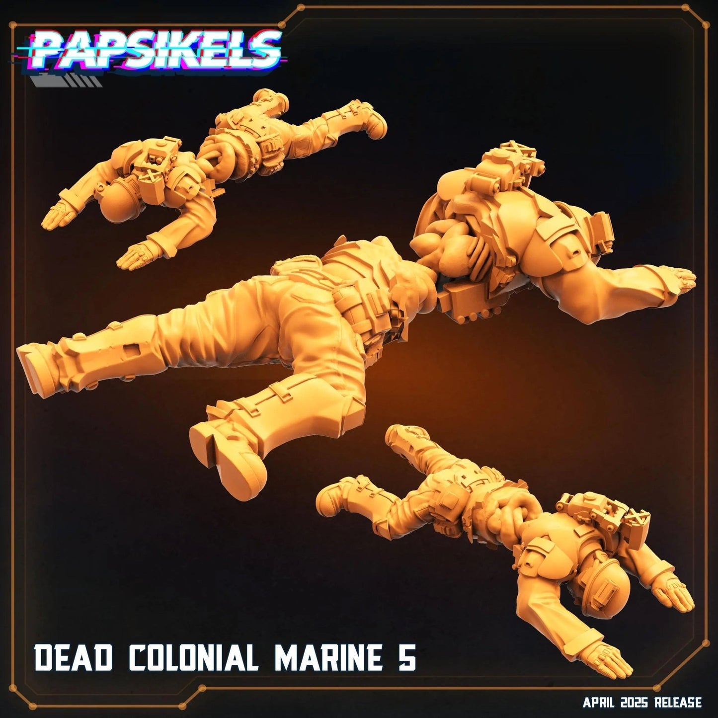 Dead Colonial Marines by Papsikels Miniature, 32mm Heroic Scale, War Gaming, Proxy for Alien, Table top gaming, Sci - fi, Aliens, Dead Terrain - DelsBricks Toys & CollectiblesResin Printed MiniatureDelsBricks Toys & CollectiblesMega Diamonds & Schwartzreiter Mini Forge