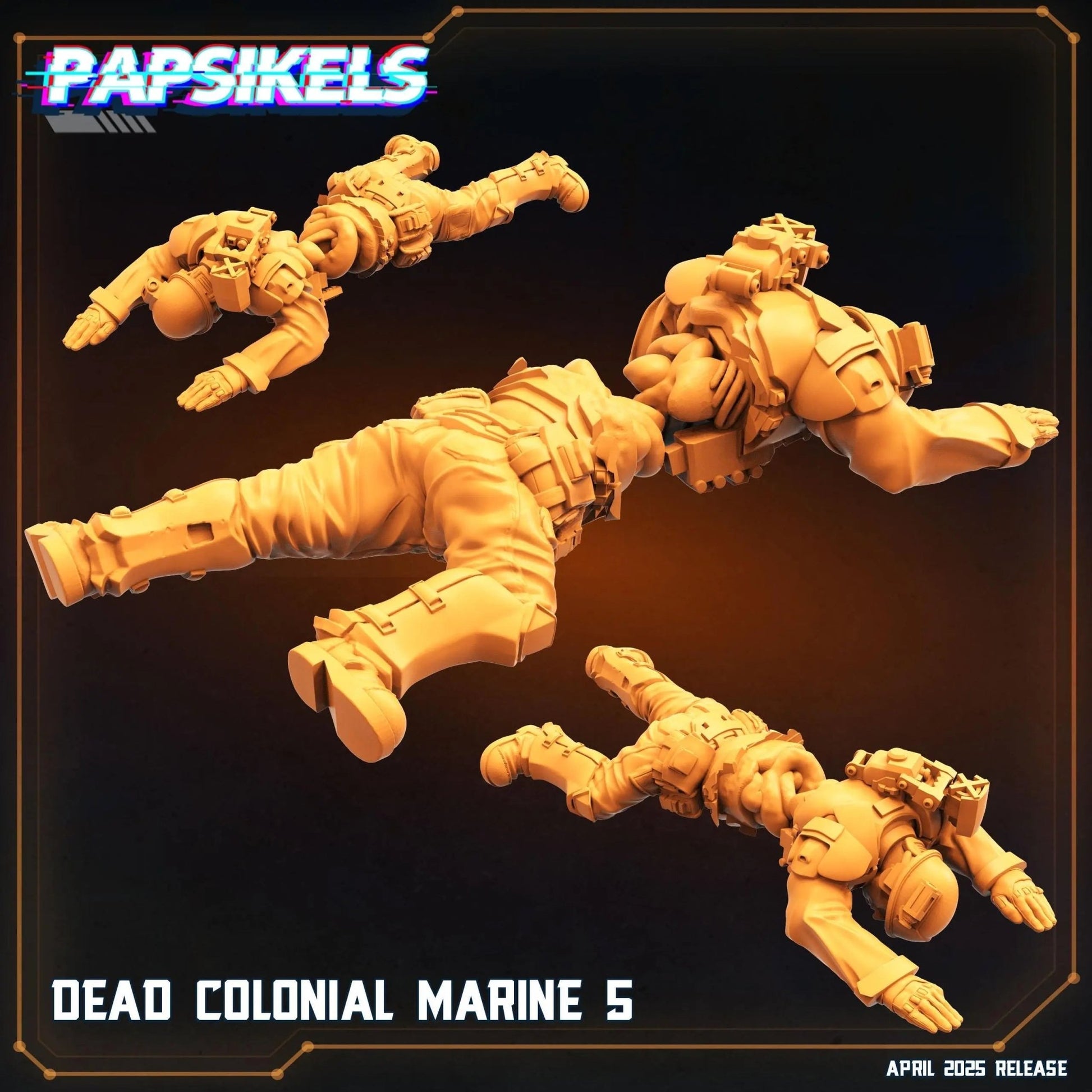 Dead Colonial Marines by Papsikels Miniature, 32mm Heroic Scale, War Gaming, Proxy for Alien, Table top gaming, Sci - fi, Aliens, Dead Terrain - DelsBricks Toys & CollectiblesResin Printed MiniatureDelsBricks Toys & CollectiblesMega Diamonds & Schwartzreiter Mini Forge