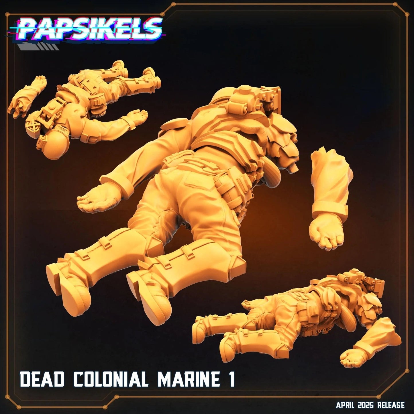 Dead Colonial Marines by Papsikels Miniature, 32mm Heroic Scale, War Gaming, Proxy for Alien, Table top gaming, Sci - fi, Aliens, Dead Terrain - DelsBricks Toys & CollectiblesResin Printed MiniatureDelsBricks Toys & CollectiblesMega Diamonds & Schwartzreiter Mini Forge