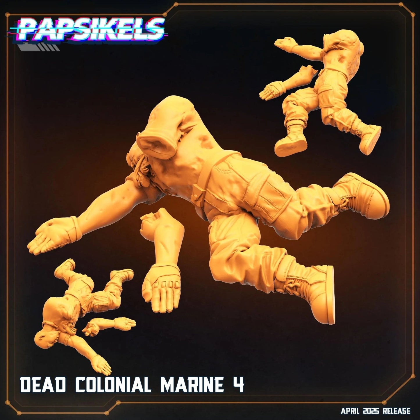 Dead Colonial Marines by Papsikels Miniature, 32mm Heroic Scale, War Gaming, Proxy for Alien, Table top gaming, Sci - fi, Aliens, Dead Terrain - DelsBricks Toys & CollectiblesResin Printed MiniatureDelsBricks Toys & CollectiblesMega Diamonds & Schwartzreiter Mini Forge