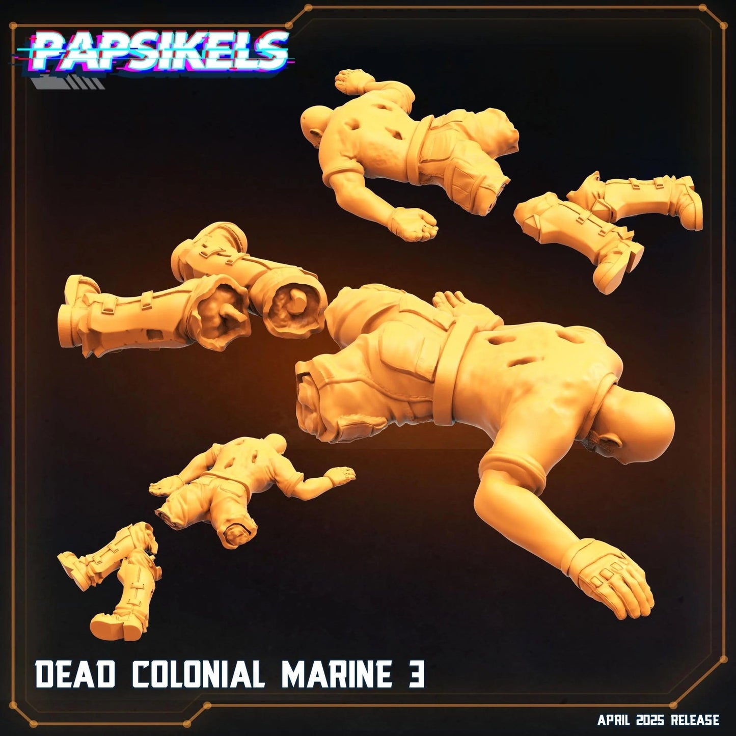 Dead Colonial Marines by Papsikels Miniature, 32mm Heroic Scale, War Gaming, Proxy for Alien, Table top gaming, Sci - fi, Aliens, Dead Terrain - DelsBricks Toys & CollectiblesResin Printed MiniatureDelsBricks Toys & CollectiblesMega Diamonds & Schwartzreiter Mini Forge