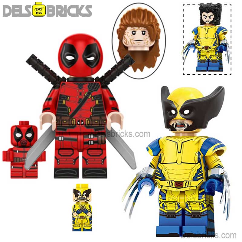 Deadpool  & Wolverine SET OF 2 Marvel MCU Lego Minifigures Custom Toys 5