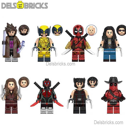 Deadpool & Wolverine Movie Set of 8 Lego Minifigures Custom Toys - DelsBricks MinifiguresMinifiguresDelsBricks MinifiguresDelsbricks