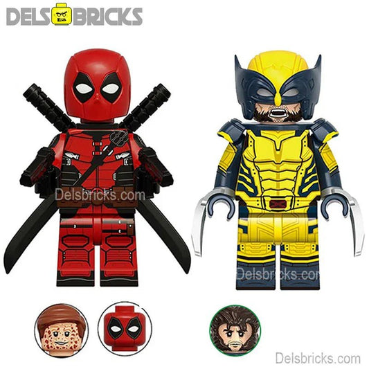 Deadpool & Wolverine SET OF 2 Marvel MCU Lego Minifigures Custom Toys New - DelsBricks MinifiguresMinifiguresDelsBricks MinifiguresDelsbricks