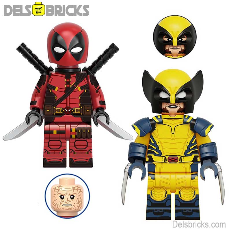 Deadpool  & Wolverine Movie SET OF 2 MCU X-Men Lego Minifigures Custom Toys