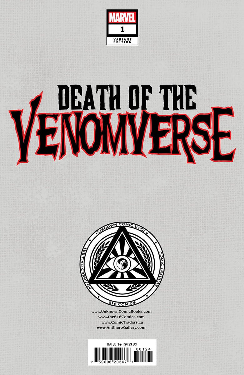 Death Of The Venomverse 1 Unknown Comics Davide Paratore Exclusive Virgin Var (08/02/2023) - DelsBricks Toys & CollectiblesCOMIC BOOK EXCLUSIVEDelsBricks Toys & CollectiblesUnknown Comic Books