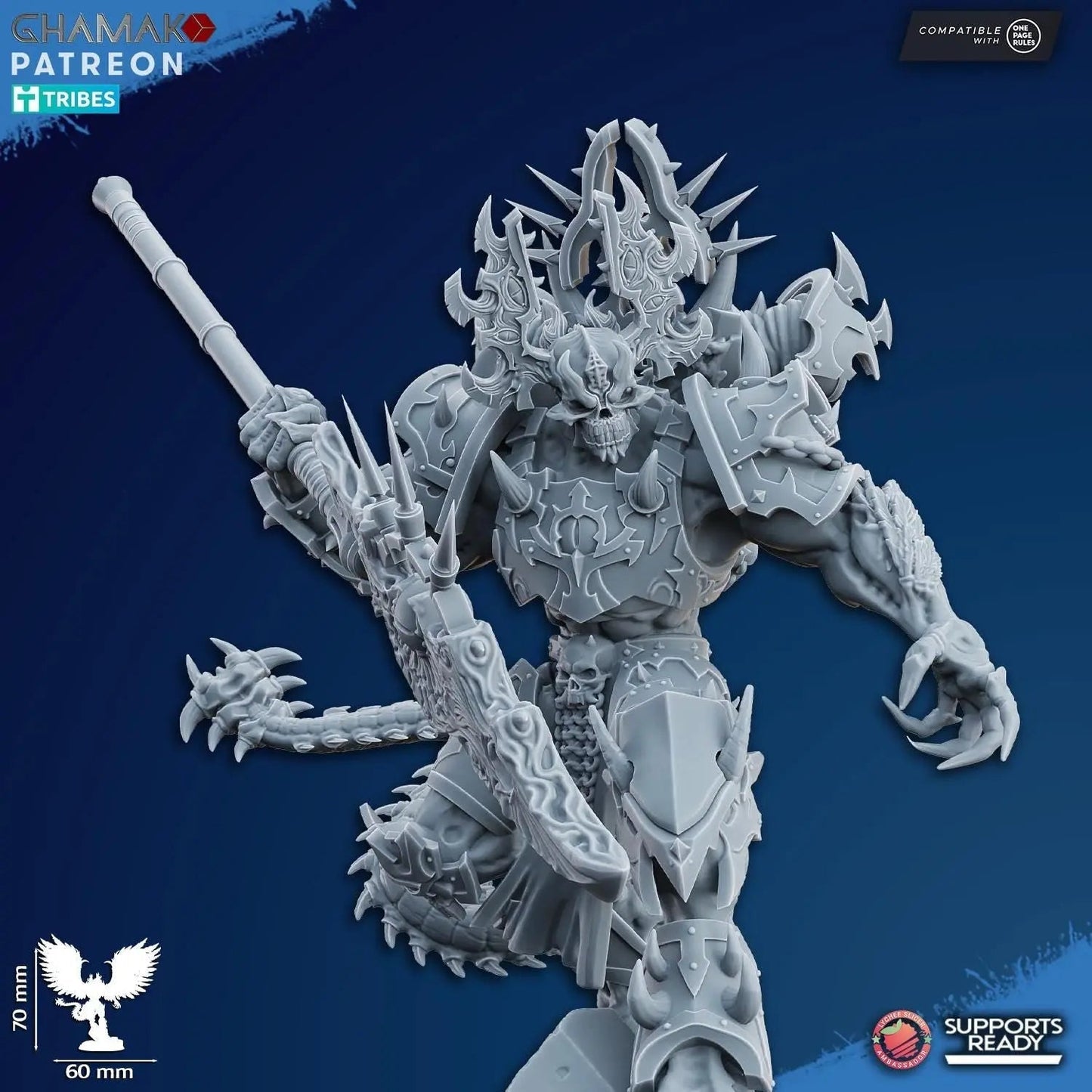 Demonic Possessed Warlock by Ghamak 28mm Scale Miniature, 70mm tall - DelsBricks Toys & CollectiblesResin Printed MiniatureDelsBricks Toys & CollectiblesMega Diamonds & Schwartzreiter Mini Forge
