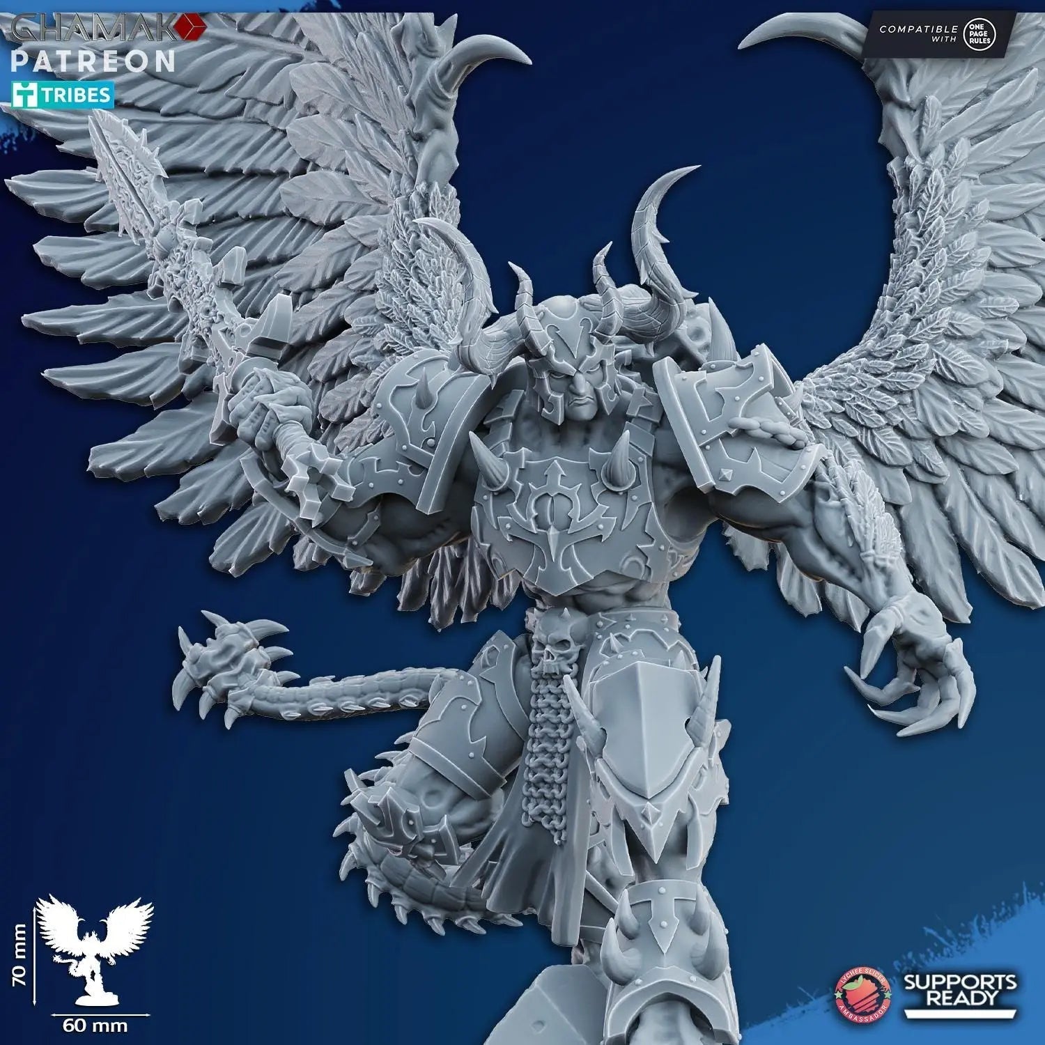 Demonic Possessed Warlock by Ghamak 28mm Scale Miniature, 70mm tall - DelsBricks Toys & CollectiblesResin Printed MiniatureDelsBricks Toys & CollectiblesMega Diamonds & Schwartzreiter Mini Forge