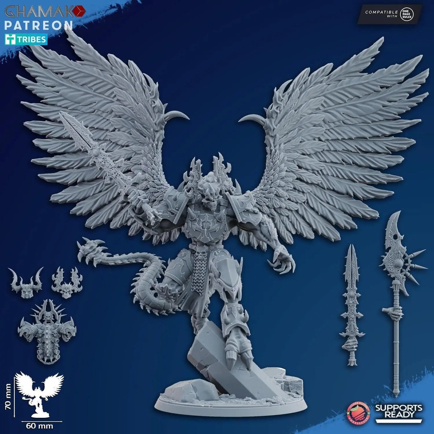 Demonic Possessed Warlock by Ghamak 28mm Scale Miniature, 70mm tall - DelsBricks Toys & CollectiblesResin Printed MiniatureDelsBricks Toys & CollectiblesMega Diamonds & Schwartzreiter Mini Forge