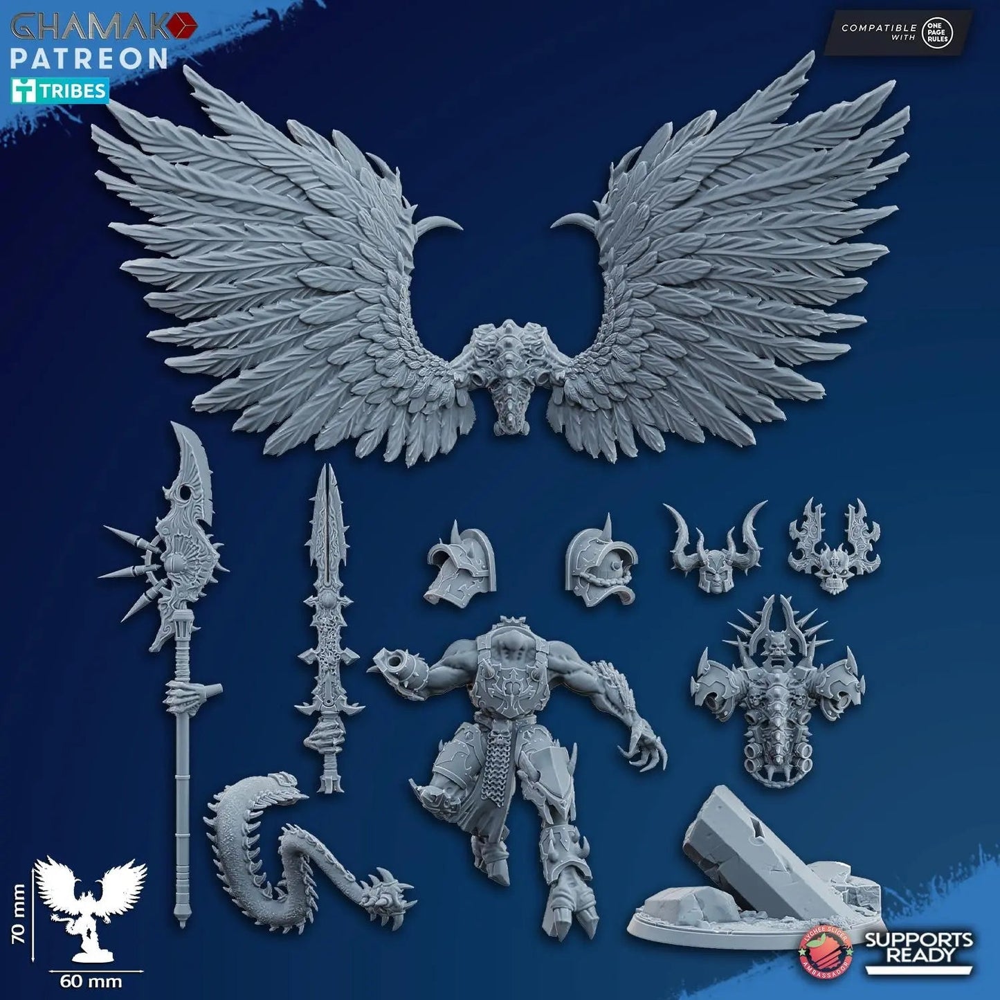 Demonic Possessed Warlock by Ghamak 28mm Scale Miniature, 70mm tall - DelsBricks Toys & CollectiblesResin Printed MiniatureDelsBricks Toys & CollectiblesMega Diamonds & Schwartzreiter Mini Forge