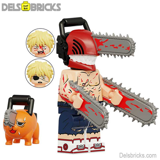 Chainsaw Man Denji no shirt & Pochita Lego Minifigures