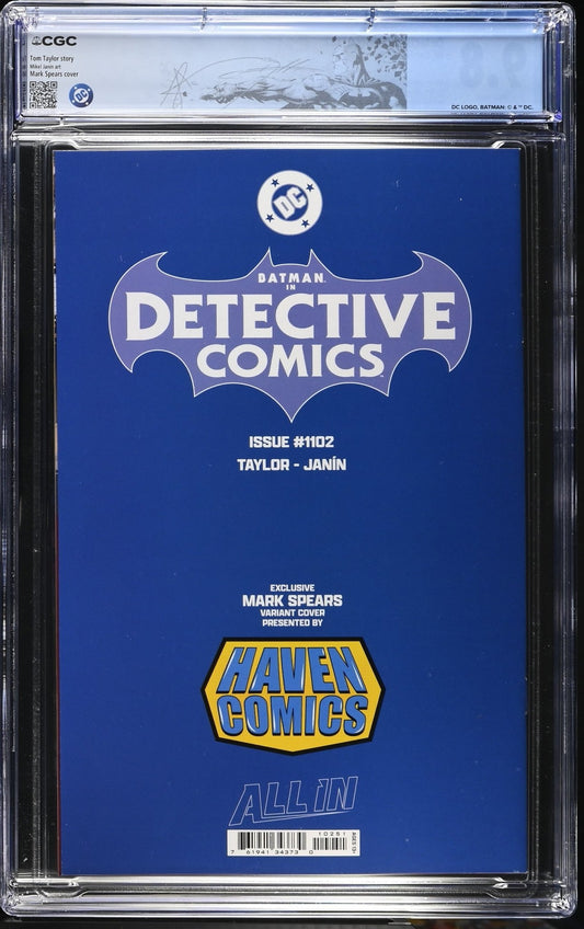 Detective Comics 1102 — Mark Spears Exclusive | CGC 9.8 | Custom Label - DelsBricks Toys & CollectiblesCollectibles:Comic Books & Memorabilia:Comics:Comics & Graphic NovelsDelsBricks Toys & Collectibles412 Comics