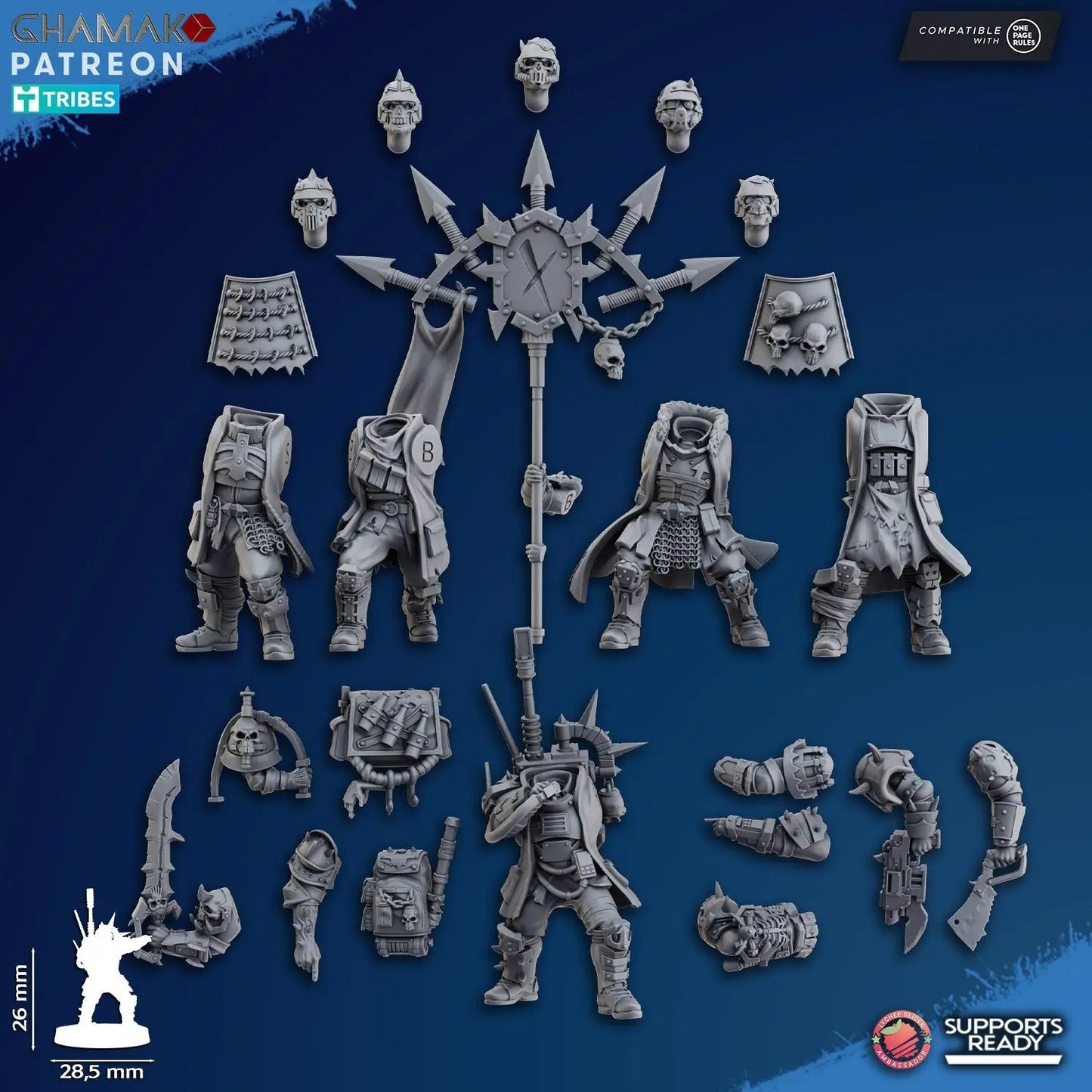 Dictator Squad by Ghamak - 5 - Unit Resin Printed Sci - Fi Command (26mm) - DelsBricks Toys & CollectiblesResin Printed MiniatureDelsBricks Toys & CollectiblesMega Diamonds & Schwartzreiter Mini Forge