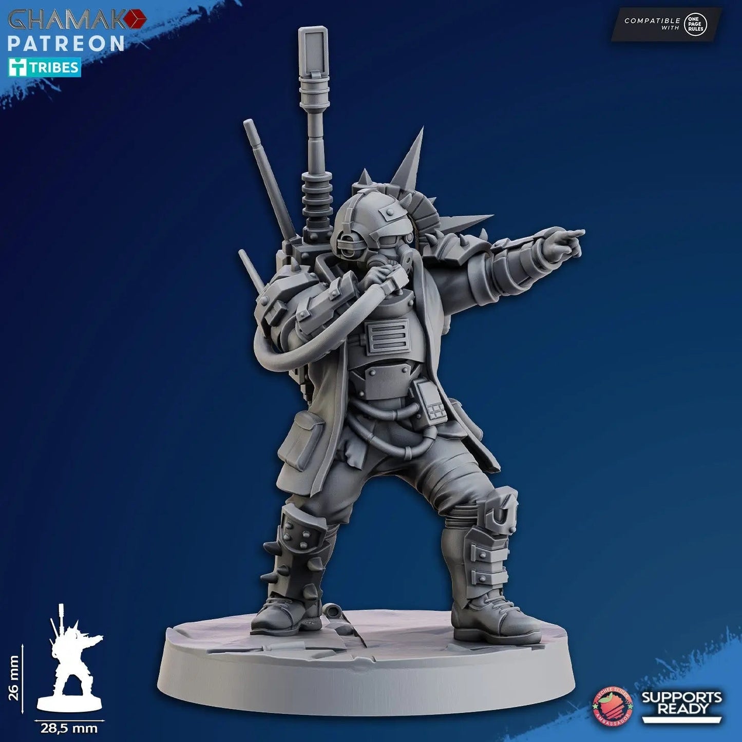Dictator Squad by Ghamak - 5 - Unit Resin Printed Sci - Fi Command (26mm) - DelsBricks Toys & CollectiblesResin Printed MiniatureDelsBricks Toys & CollectiblesMega Diamonds & Schwartzreiter Mini Forge