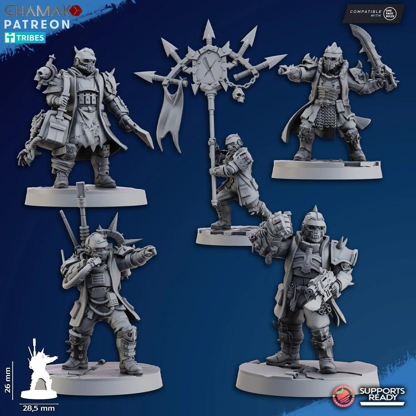 Dictator Squad by Ghamak - 5 - Unit Resin Printed Sci - Fi Command (26mm) - DelsBricks Toys & CollectiblesResin Printed MiniatureDelsBricks Toys & CollectiblesMega Diamonds & Schwartzreiter Mini Forge