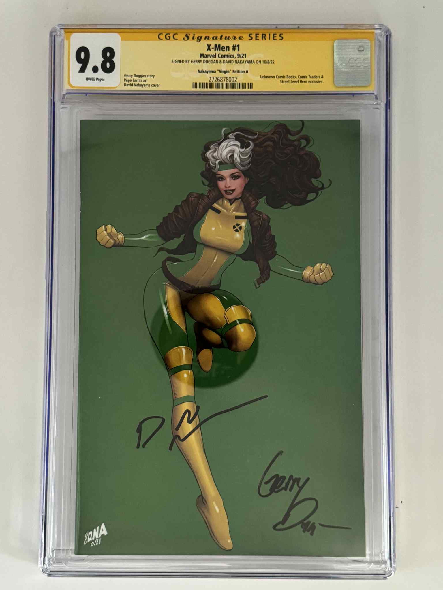 [Double Signed by David Nakayama | Gerry Duggan] X - Men 1 CGC 9.8 Yellow Label Exclusive Virgin Color Bleed Var - DelsBricks Toys & CollectiblesCOMIC BOOKDelsBricks Toys & CollectiblesUnknown Comic Books