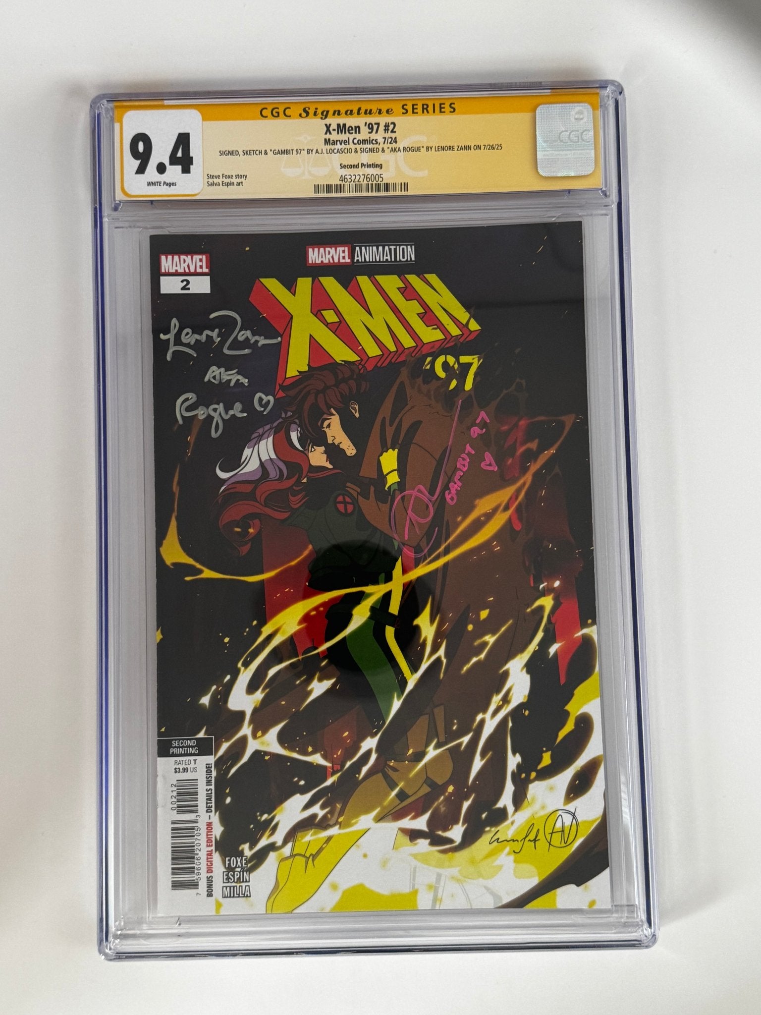 [DOUBLE SIGNED LENORE ZANN | AJ LOCASCIO] X - MEN '97 2 CGC 9.4 Yellow Label 2nd PTG Steve Espin Var - DelsBricks Toys & CollectiblesCOMIC BOOKDelsBricks Toys & CollectiblesUnknown Comic Books