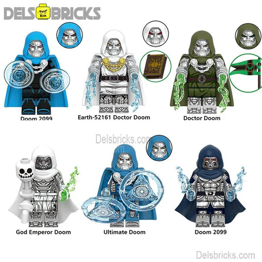 Dr Doom Set of 6 Lego Minifigures Custom Toys Marvel MCU - DelsBricks MinifiguresMinifiguresDelsBricks MinifiguresDelsbricks