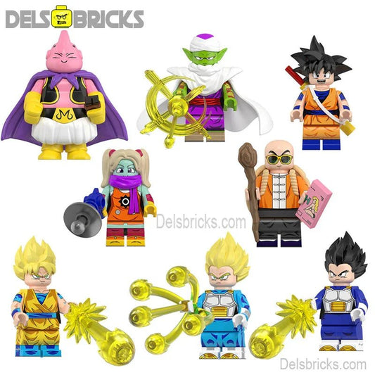 Dragon Ball Z Super set of 8 Lego Minifigures Custom Anime Toys 1 - DelsBricks MinifiguresMinifiguresDelsBricks MinifiguresDelsbricks
