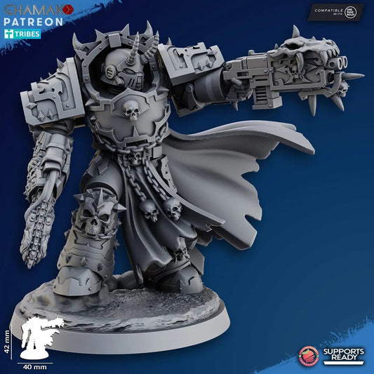 Exterminator Lord 2 by Ghamak 28/32mm Scale Miniature, 42mm tall - DelsBricks Toys & CollectiblesResin Printed MiniatureDelsBricks Toys & CollectiblesMega Diamonds & Schwartzreiter Mini Forge