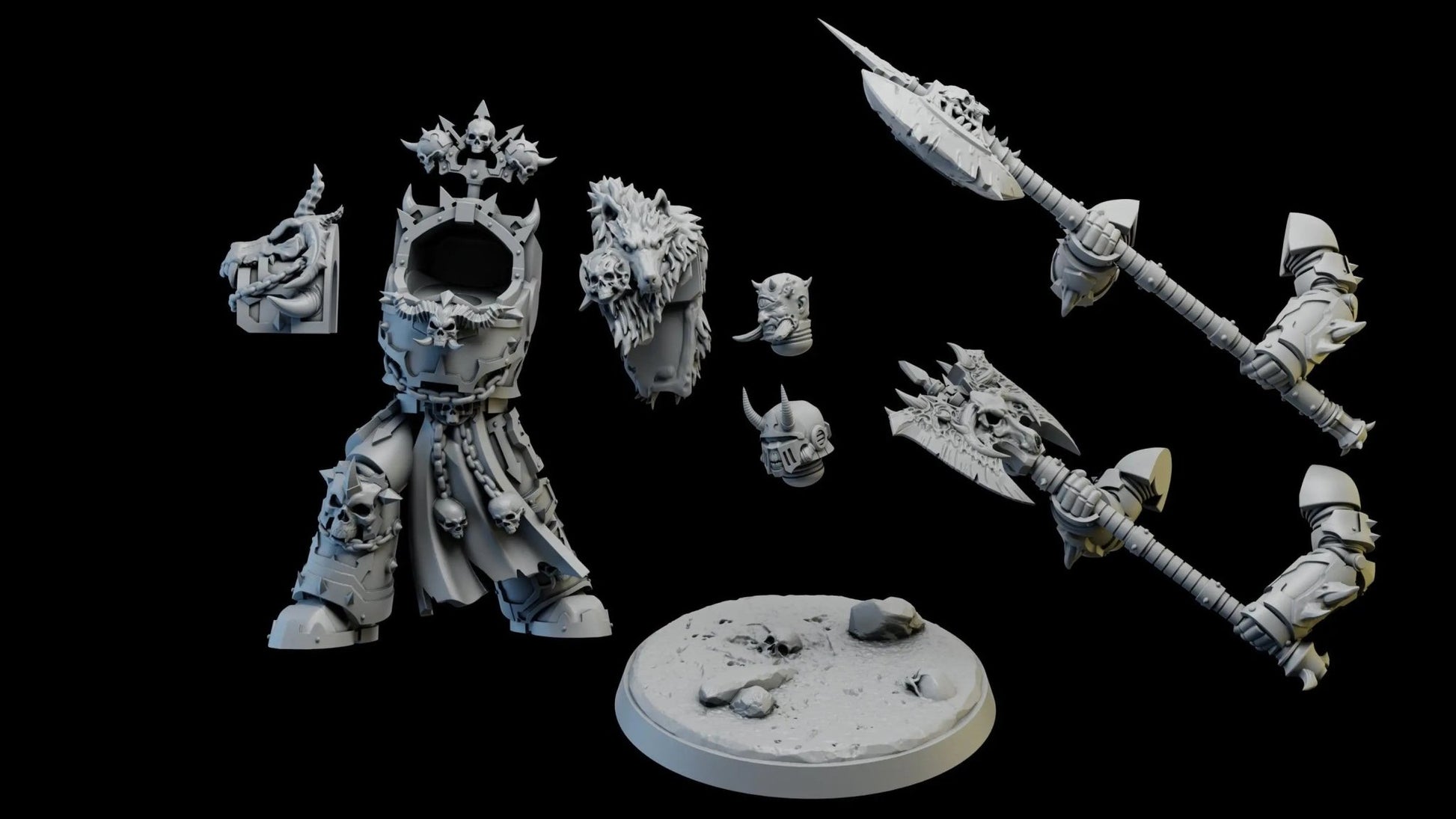 Exterminator Lord 4 by Ghamak Fantasy 28/32mm Scale Miniature, 56mm tall, Marine, Proxy, Sci - fi, Warlord, Chaos - DelsBricks Toys & CollectiblesResin Printed MiniatureDelsBricks Toys & CollectiblesMega Diamonds & Schwartzreiter Mini Forge
