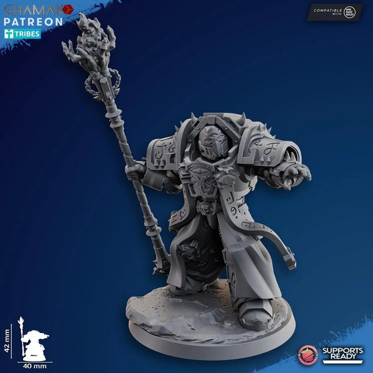 Exterminator Warlock 1 by Ghamak Fantasy 28mm Scale Miniature, 42mm tall - DelsBricks Toys & CollectiblesResin Printed MiniatureDelsBricks Toys & CollectiblesMega Diamonds & Schwartzreiter Mini Forge
