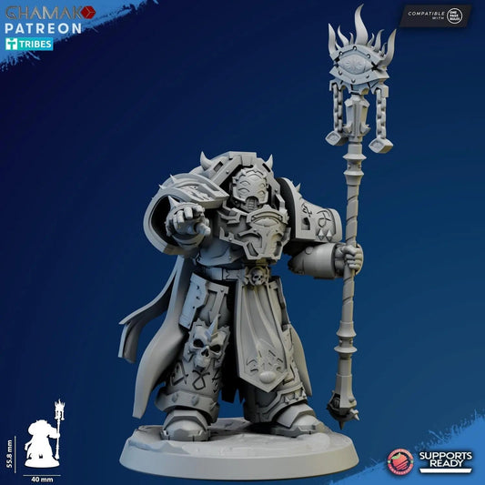 Exterminator Warlock 3 by Ghamak Fantasy 28mm Scale Miniature, 56mm tall - DelsBricks Toys & CollectiblesResin Printed MiniatureDelsBricks Toys & CollectiblesMega Diamonds & Schwartzreiter Mini Forge