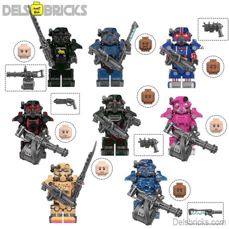 Fallout T - 45 Power Armor Set of 8 Lego Minifigures Custom video Game Toys S5 - DelsBricks MinifiguresMinifiguresDelsBricks MinifiguresDelsbricks