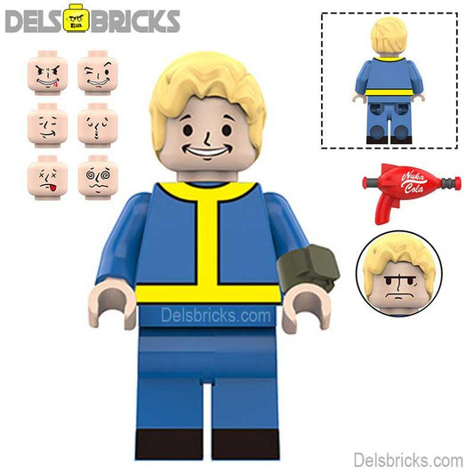 Fallout Vault Boy Lego Minifigures Custom Toys - DelsBricks MinifiguresMinifiguresDelsBricks MinifiguresDelsbricks