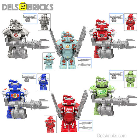 Fallout t-51 Power Armor Set of 6 Lego Minifigures Custom video Game Toys
