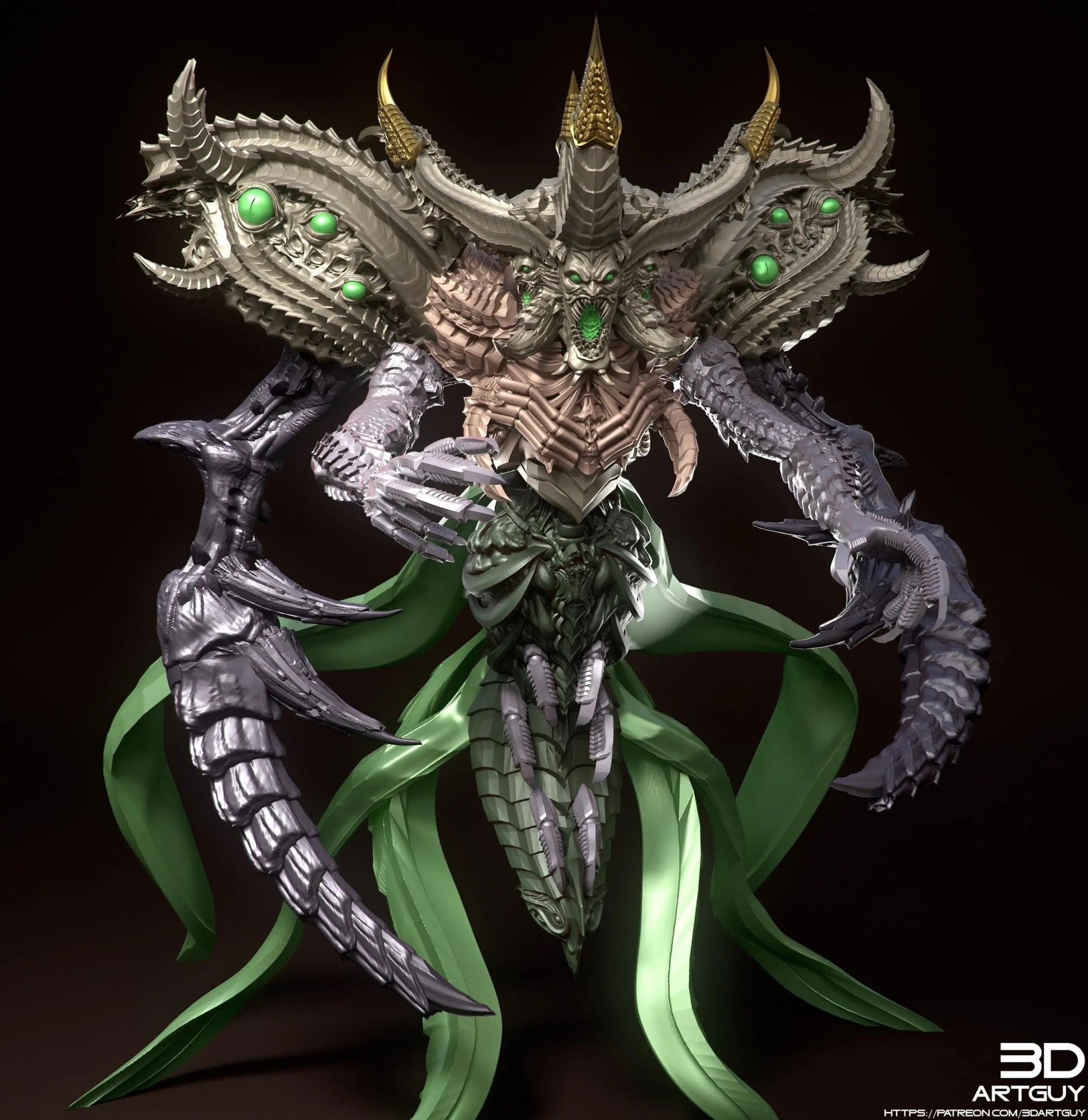 Falsehood Demon by 3DArtGuy 32mm scale, 50 or 100mm, Miniature War Gaming Figure, Fantasy, Proxy for Belial, DnD, 2 Versions - DelsBricks Toys & CollectiblesResin Printed MiniatureDelsBricks Toys & CollectiblesMega Diamonds & Schwartzreiter Mini Forge