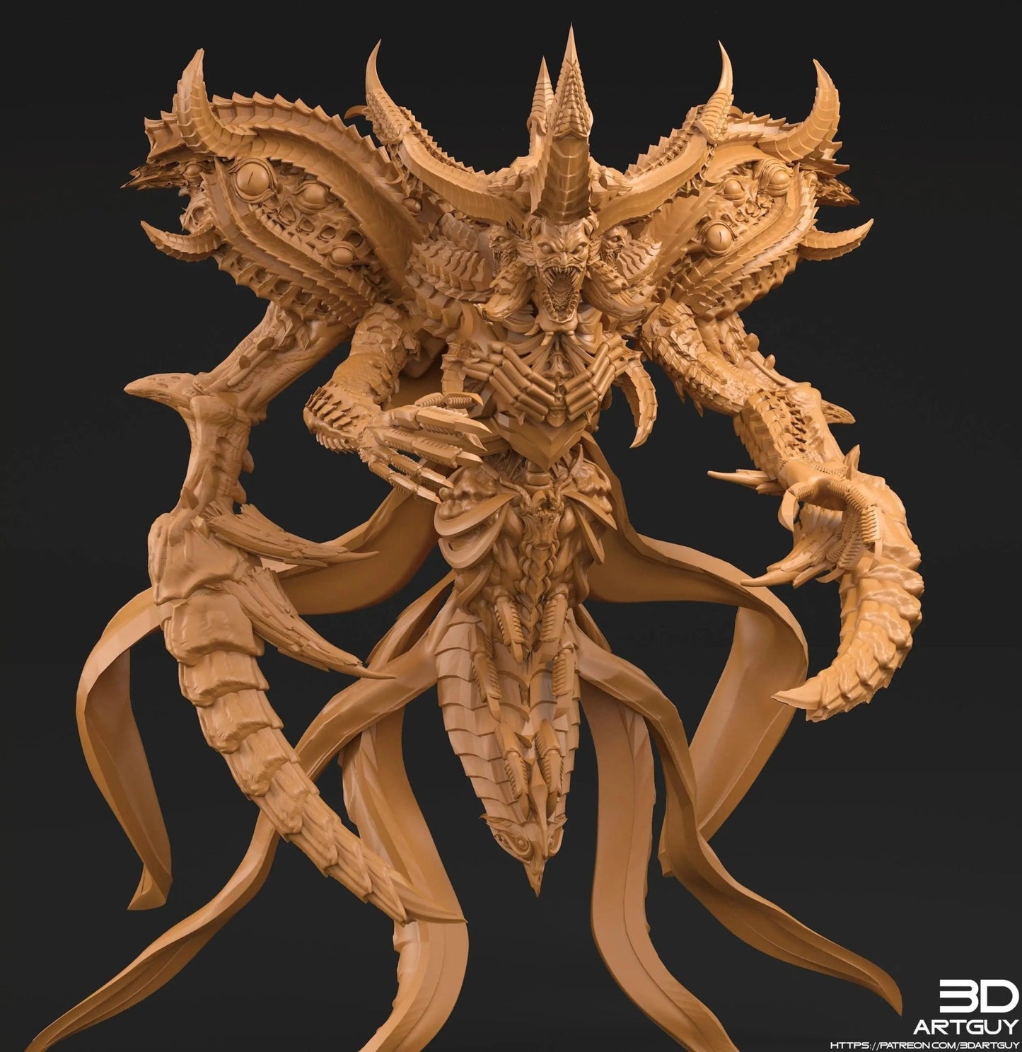 Falsehood Demon by 3DArtGuy 32mm scale, 50 or 100mm, Miniature War Gaming Figure, Fantasy, Proxy for Belial, DnD, 2 Versions - DelsBricks Toys & CollectiblesResin Printed MiniatureDelsBricks Toys & CollectiblesMega Diamonds & Schwartzreiter Mini Forge